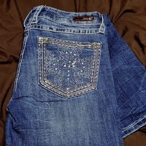 Rock 47 Wrangler Low Rise Rhinestones Embellished